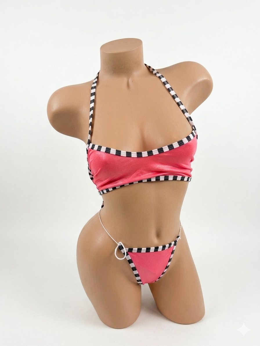Checkmate Micro Bikini Set – Hot Pink