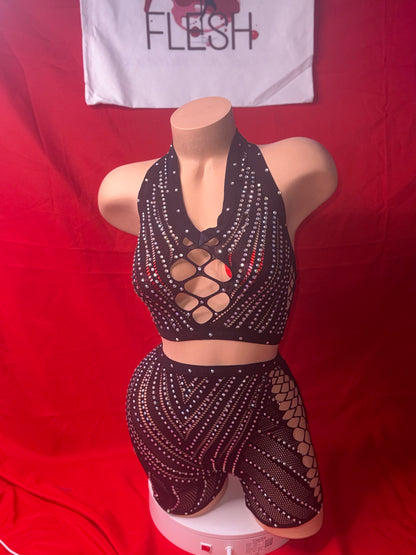 Rhinestone fishnet