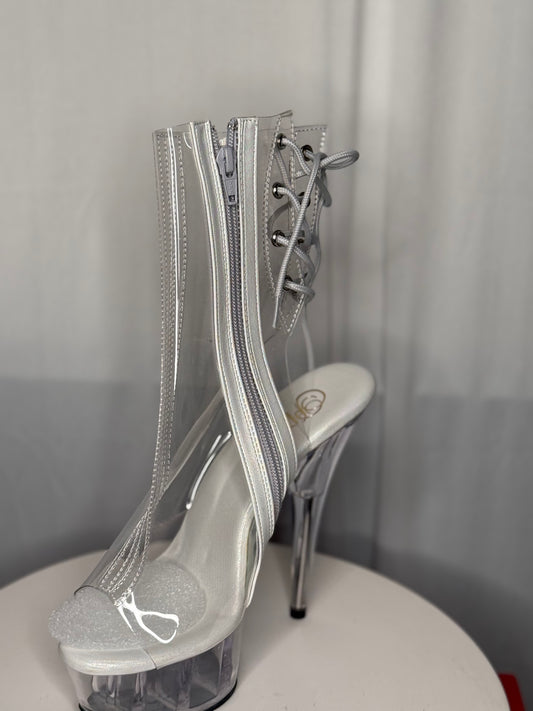 Clear ankle boots