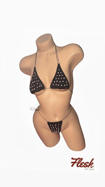 2 piece Heavy Rhinestoned