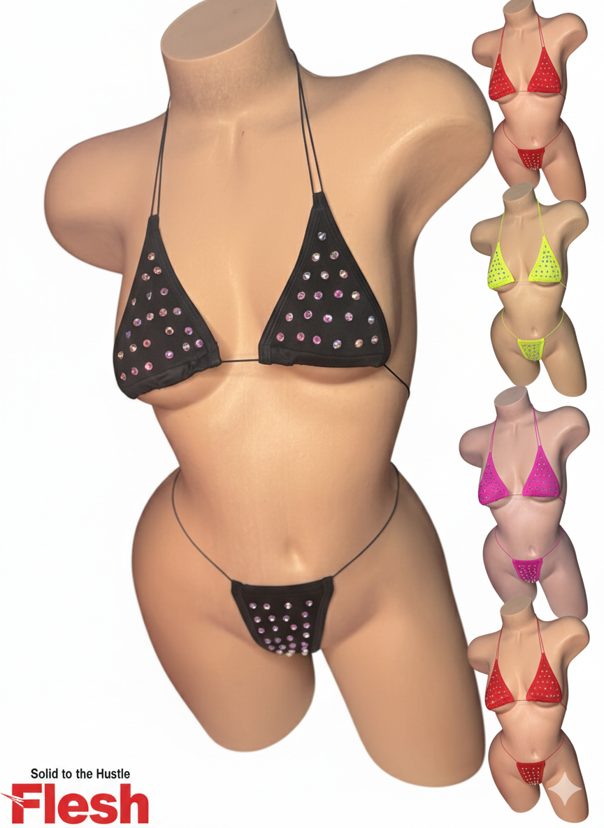 2 piece Heavy Rhinestoned