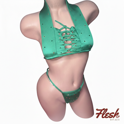 Radiant Emerald Lace-Up Set