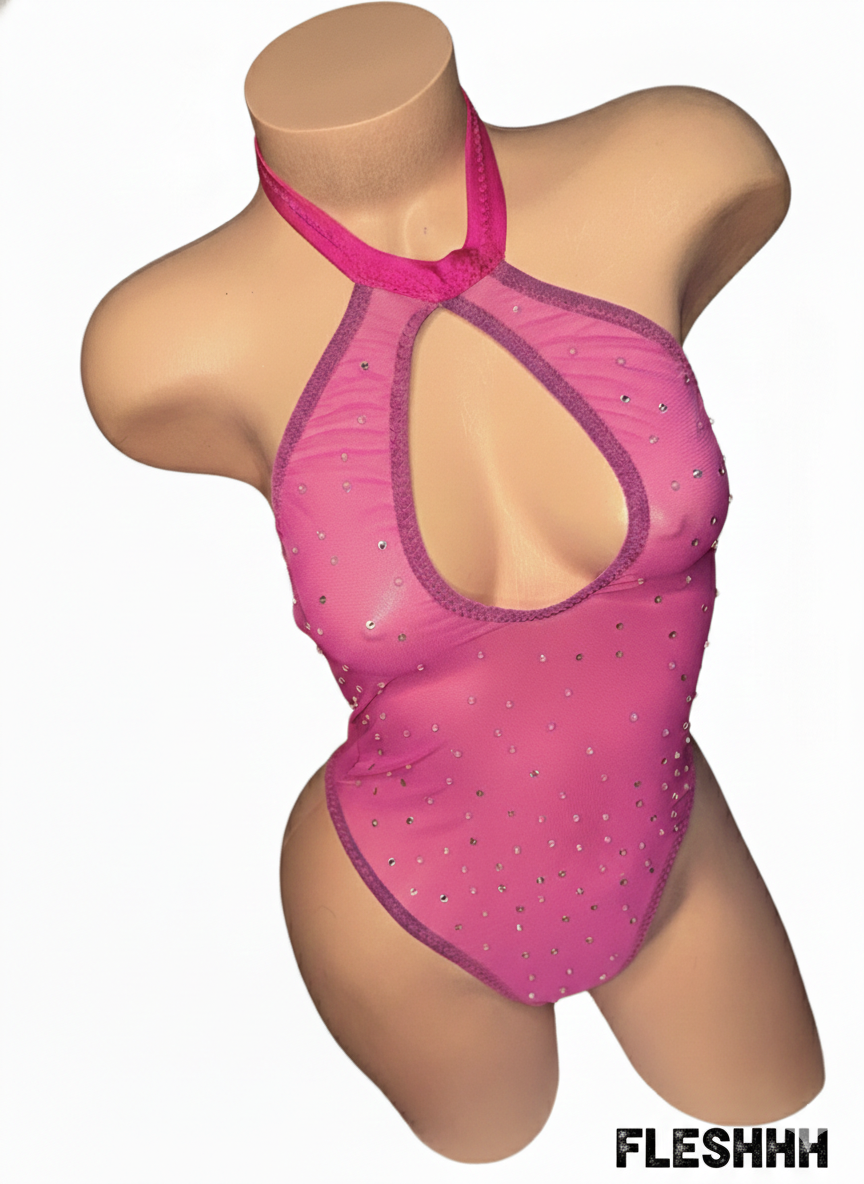 Radiant Pink Rhinestone Bodysuit