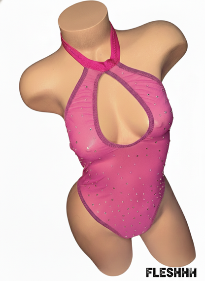 Radiant Pink Rhinestone Bodysuit