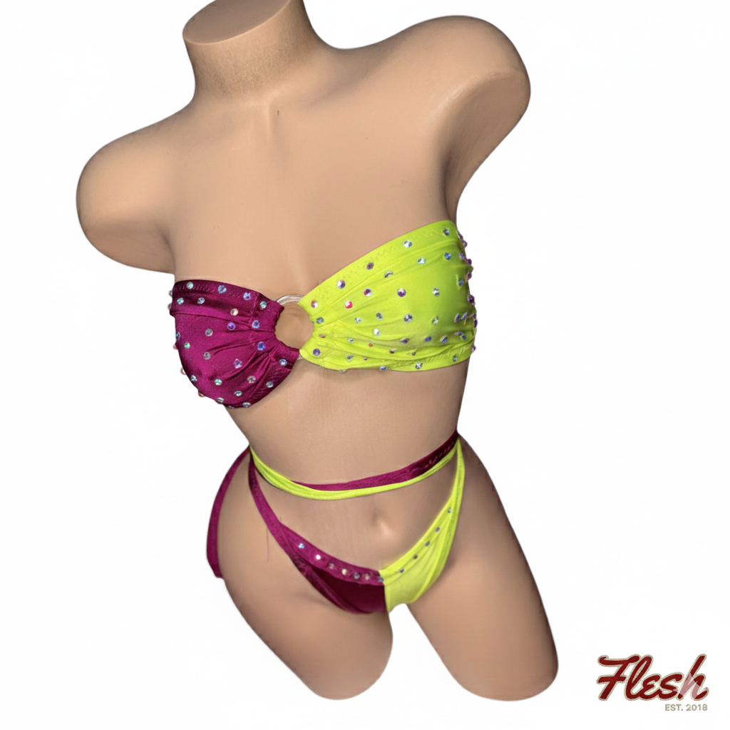 Abstract Neon Two-Piece Set